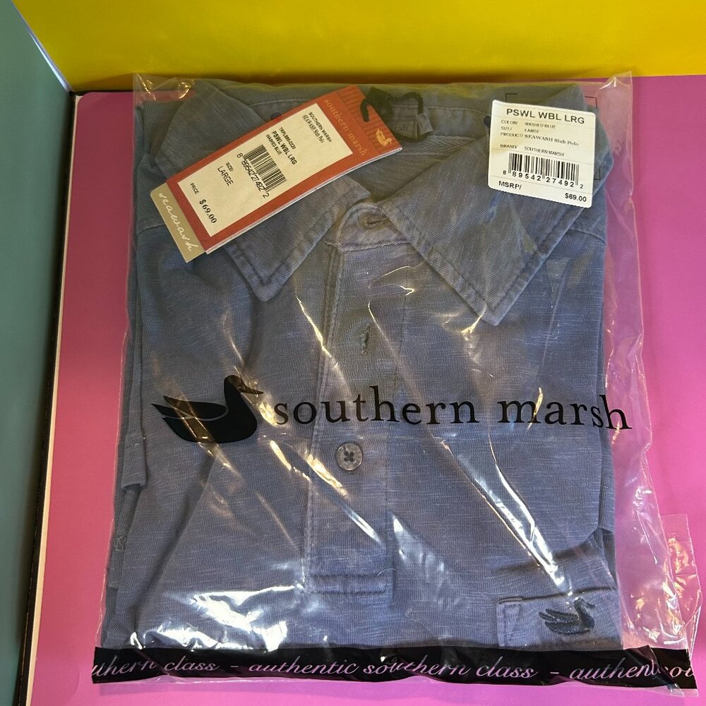 SOUTHERN MARSH SEAWASH SLUB POLO (LARGE) - Picture 3 of 9